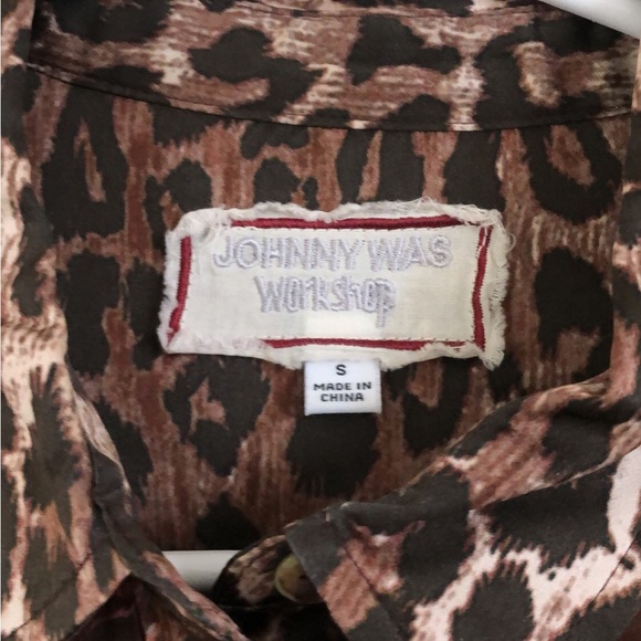 Johnny Was Workshop Octave Floral Print Mix Top S Silk Button Front Long Sleeve - Picture 3 of 5